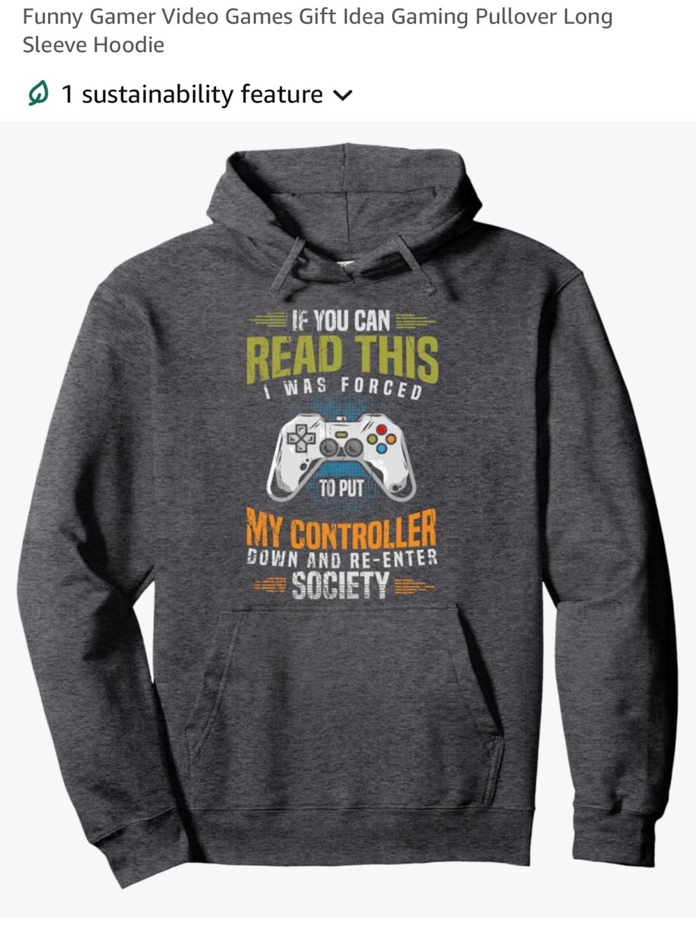 Funny Gamer Hoodie - Dark Gray Gaming Pullover